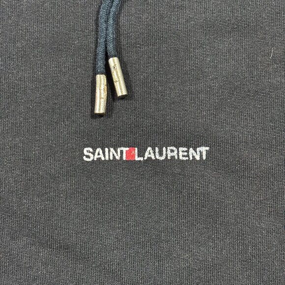 Saint Laurent Rive Gauche Logo Hoodie Black Size XL - Picture 3 of 7
